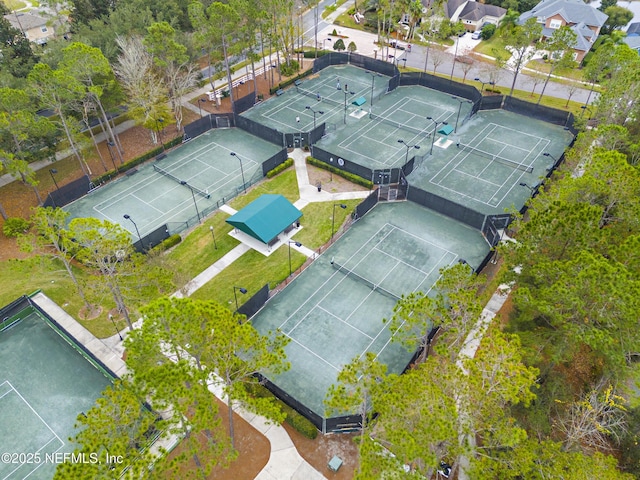 aerial view with a residential view