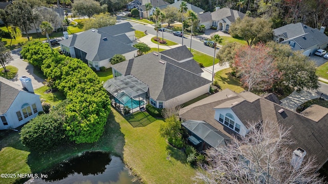 drone / aerial view with a residential view