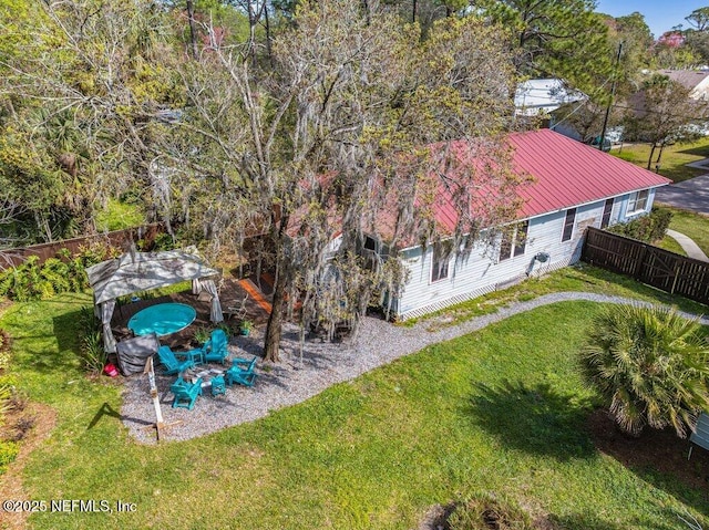 view of yard with fence