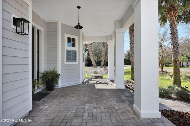 view of patio with covered porch