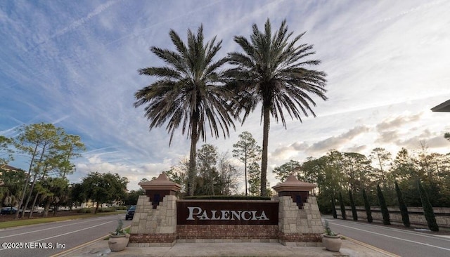 view of community sign