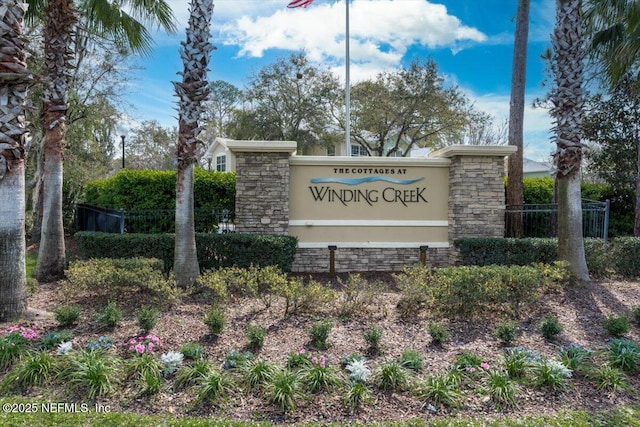 view of community sign