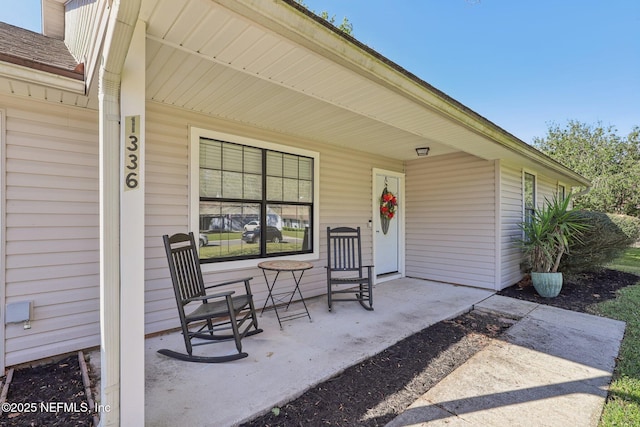 view of patio with a porch