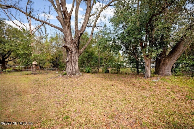 view of yard featuring fence