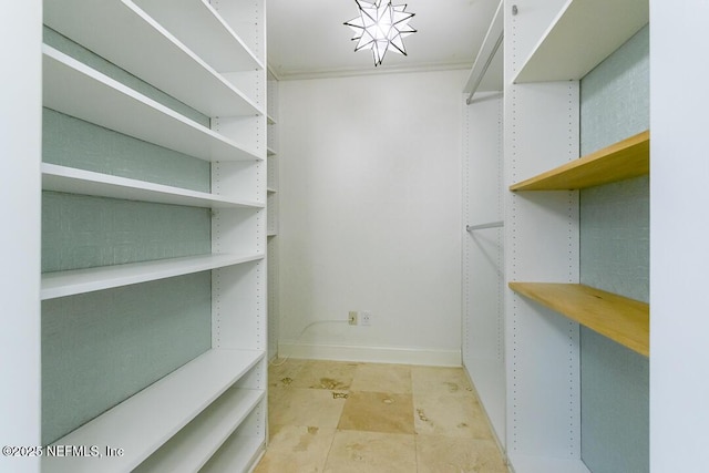 view of walk in closet