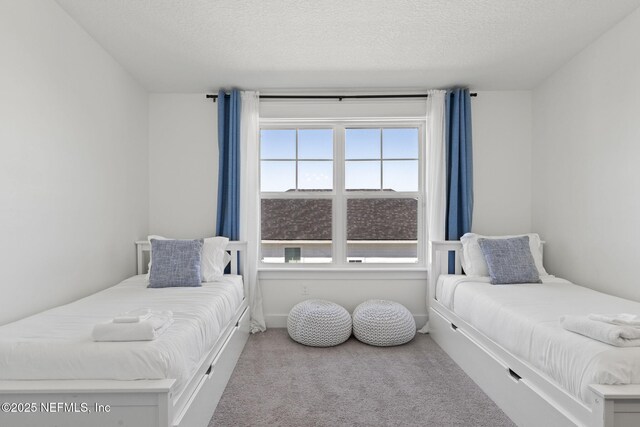 2072 Gail Ave, Jacksonville Beach, FL 32250 - carpeted bedroom featuring a textured ceiling