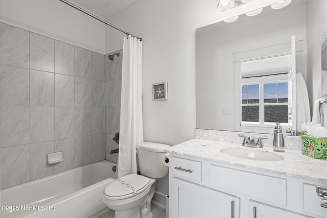 2072 Gail Ave, Jacksonville Beach, FL 32250 - full bathroom with shower / bath combo with shower curtain, toilet, and vanity