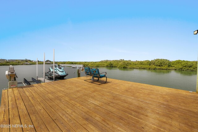 367 Five Island Dr, Saint Augustine, FL 32080 - dock area with boat lift and a water view