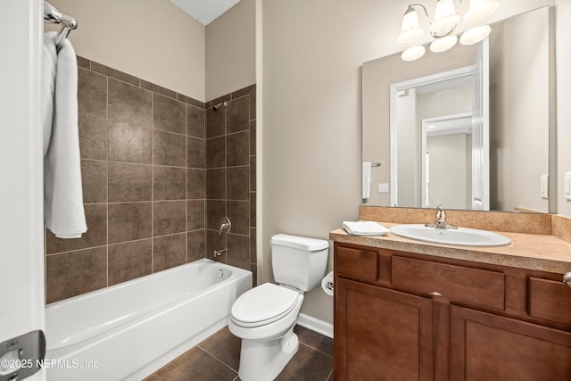 244 Palazzo Cir, Saint Augustine, FL 32092 - bathroom featuring toilet, vanity, shower / bath combination, and tile patterned flooring