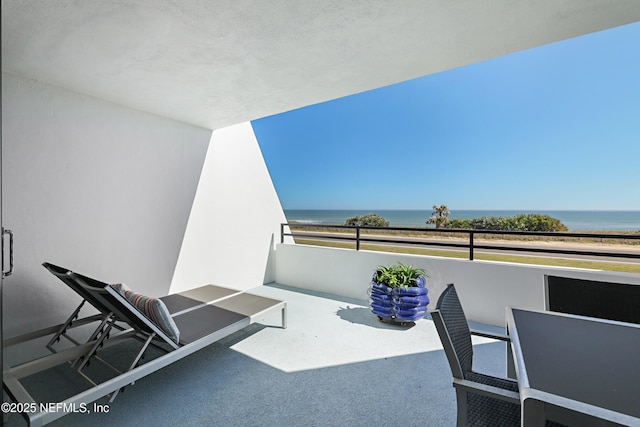 balcony with a water view