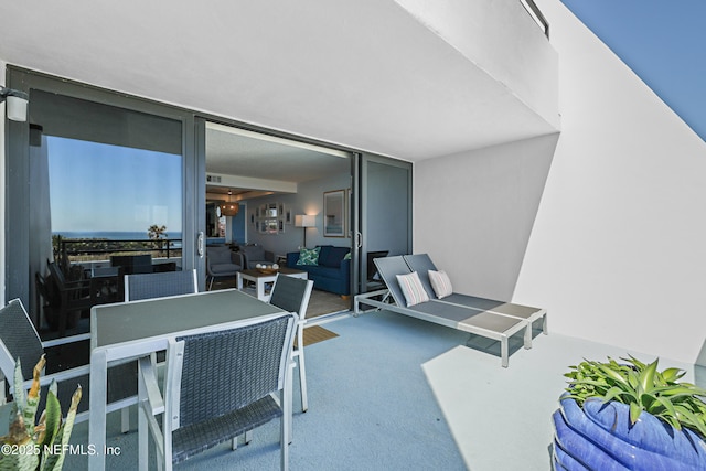 view of patio / terrace with visible vents and an outdoor living space