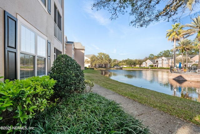 property view of water featuring a residential view