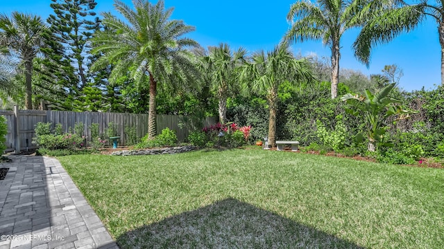 view of yard with fence