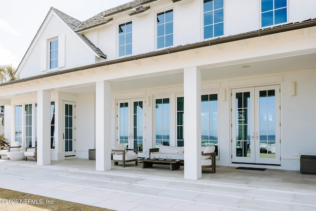 exterior space with french doors