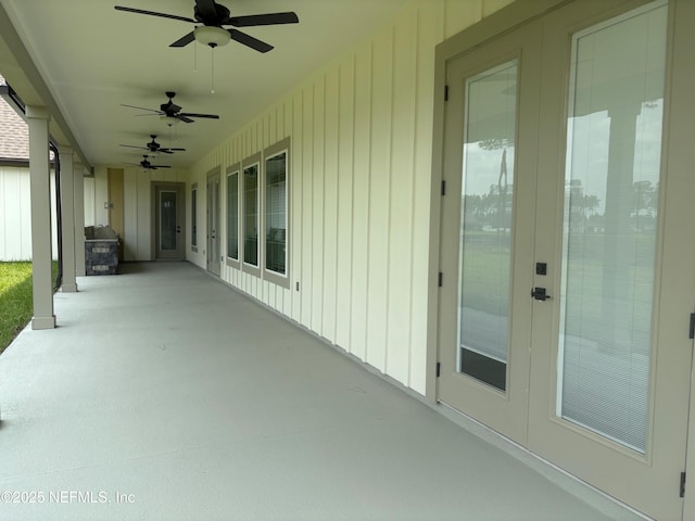 36166 Pitch Ln, Hilliard, FL 32046 - view of patio featuring ceiling fan and french doors
