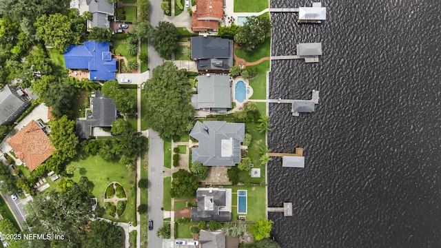 aerial view with a residential view