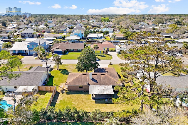 drone / aerial view with a residential view