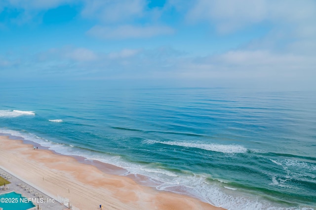 view of water feature featuring a view of the beach