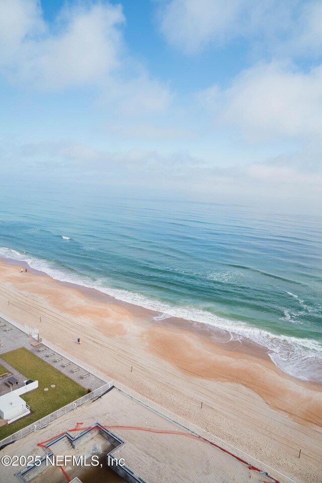 property view of water featuring a view of the beach