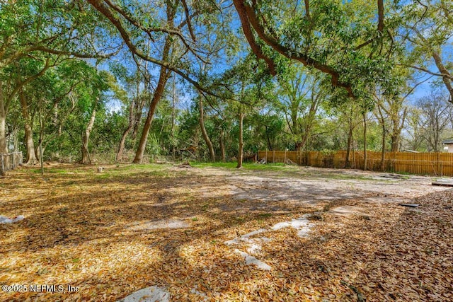 view of yard featuring fence