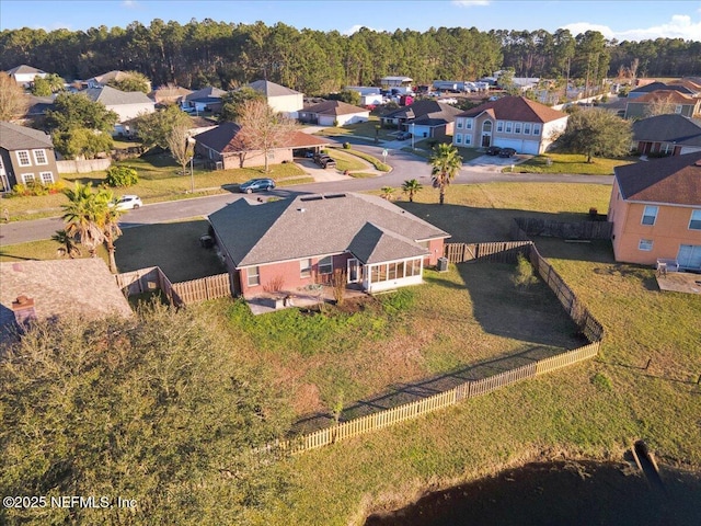 bird's eye view with a residential view