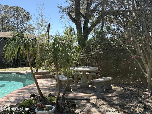 pool with a patio area