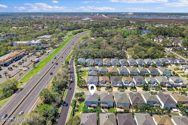 aerial view featuring a residential view