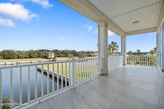 balcony with a water view