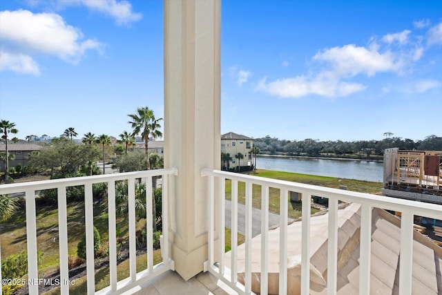 balcony with a water view