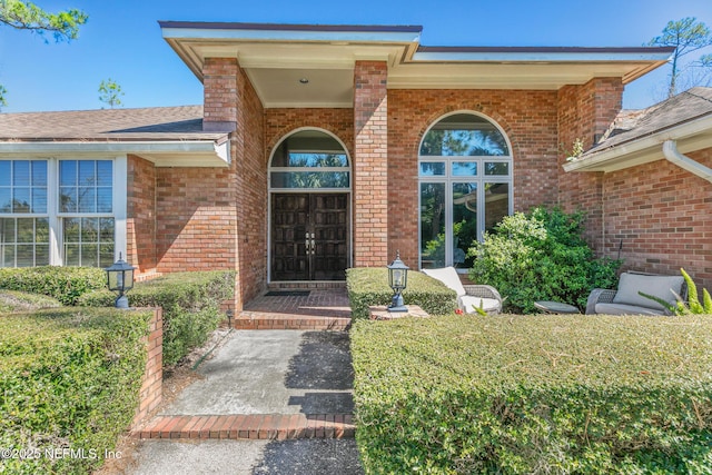 24620 Deer Trace Dr, Ponte Vedra Beach, FL 32082 - doorway to property featuring brick siding