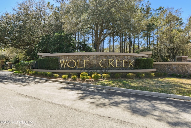 view of community sign