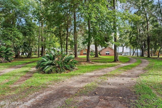 view of property's community featuring a yard