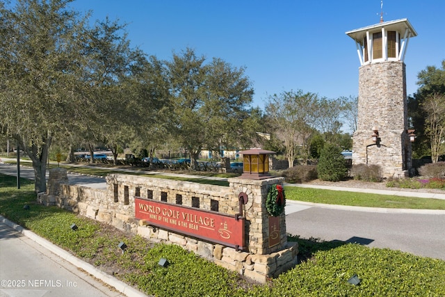 view of community sign