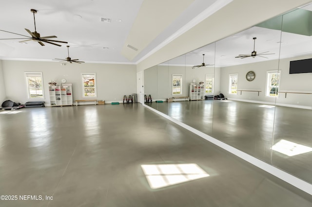 garage with baseboards and visible vents