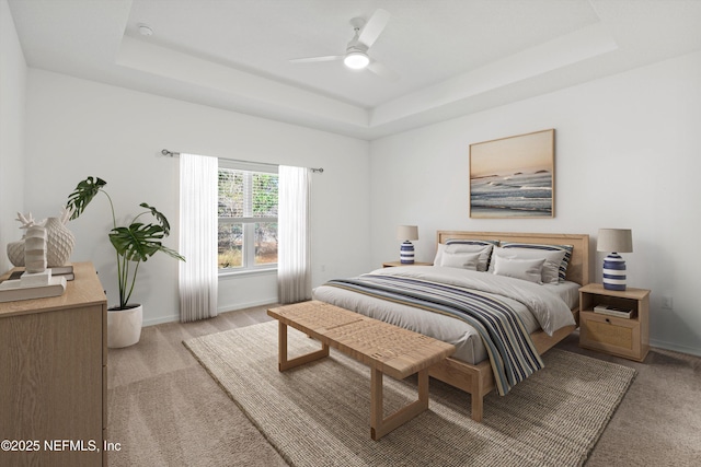 210 Greenview Ln, Saint Augustine, FL 32092 - bedroom with light colored carpet, a raised ceiling, and baseboards