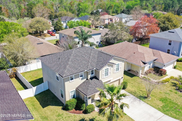 aerial view featuring a residential view