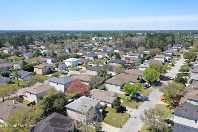 bird's eye view with a residential view