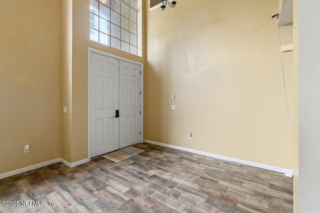 3925 Leatherwood Dr, Orange Park, FL 32065 - foyer entrance featuring wood finished floors, baseboards, and a high ceiling