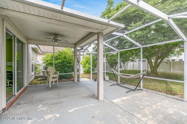 3925 Leatherwood Dr, Orange Park, FL 32065 - unfurnished sunroom with ceiling fan