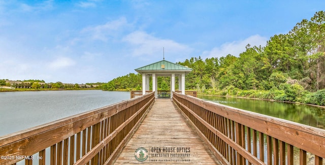 3925 Leatherwood Dr, Orange Park, FL 32065 - dock featuring a gazebo and a water view