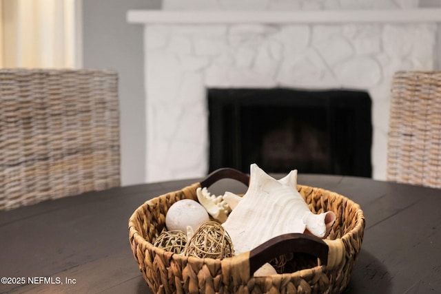 detailed view of a fireplace