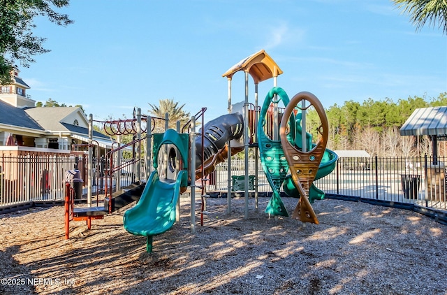 community play area with fence