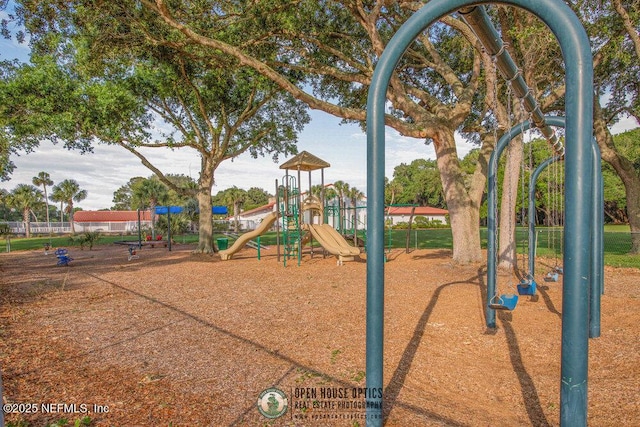 view of community jungle gym