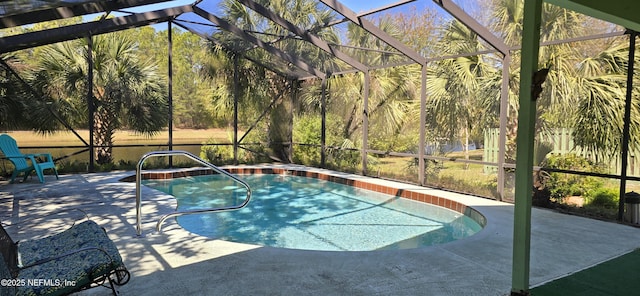 354 Travino Ave, Saint Augustine Shores, FL 32086 - pool with a lanai and a patio area