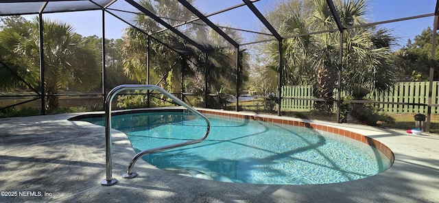 354 Travino Ave, Saint Augustine Shores, FL 32086 - outdoor pool with a patio, fence, and a lanai