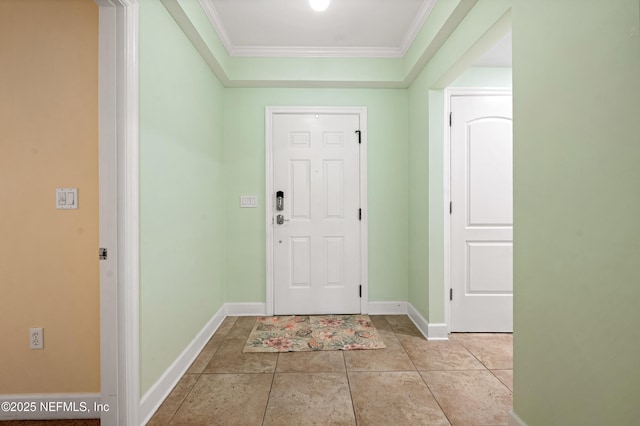 525 3rd St N Unit 303, Jacksonville Beach, FL 32250 - tiled entryway featuring crown molding and baseboards