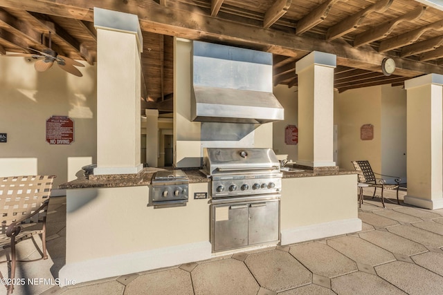 525 3rd St N Unit 303, Jacksonville Beach, FL 32250 - view of patio / terrace with an outdoor kitchen and grilling area