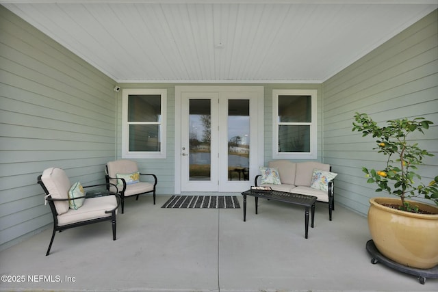 view of patio featuring an outdoor living space