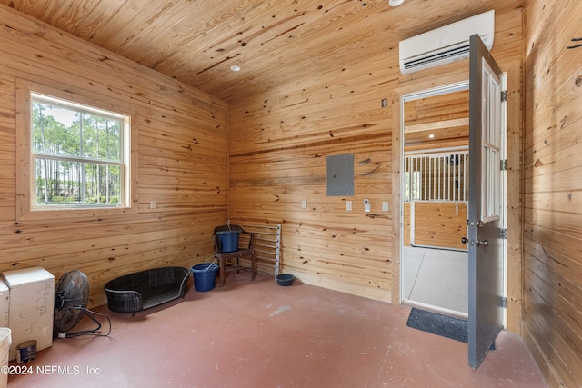 view of stable featuring a wall mounted AC