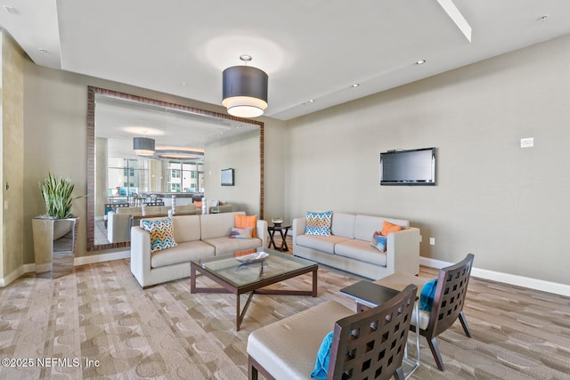 1431 Riverplace Blvd Unit 2606, Jacksonville, FL 32207 - living room with baseboards and recessed lighting